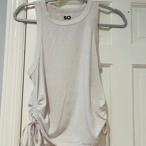 SO Goods for Life White Adjustable Ruched Tank Top – Size Small